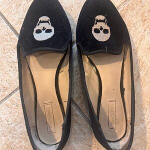 Zara Trafaluc Skull Velvet Loafer